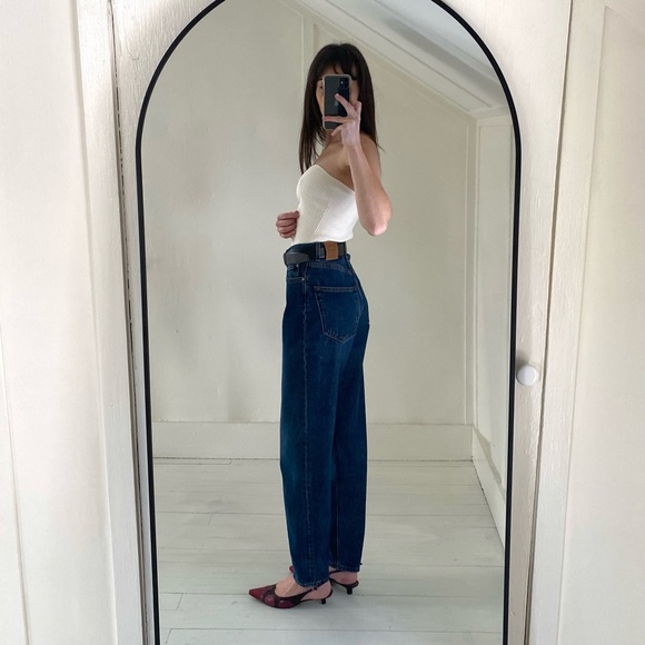 Toteme Tapered Leg Denim Jeans in Dark Blue Size 25/32 - Picture 3 of 16